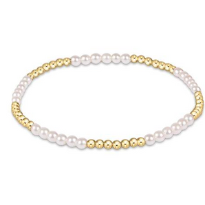 Pearl Grateful 4mm Bead Bracelet - 6mm Gold