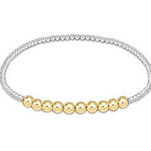 Classic Blissful 2mm/4mm Bead Bracelet Mixed Metal
