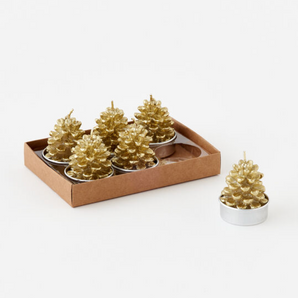 Gold Pinecone Tealights