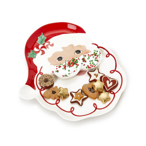 Santa Plate with Mustache Bowl