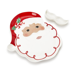 Santa Plate with Mustache Bowl