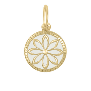 19mm Daisy Charm Alpine White/Gold