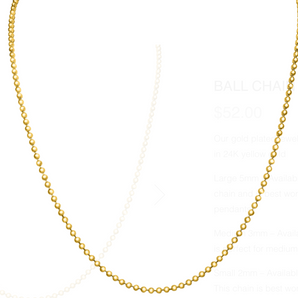 2mm 18" Gold Ball Chain