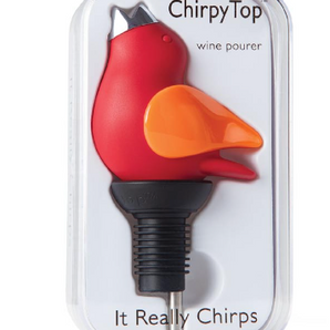 Chirpy Top Wine Pourer in Red/Orange