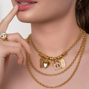 Puffy Heart Gold Medium Tag