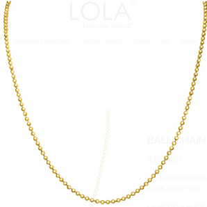 2mm 20" Gold Ball Chain