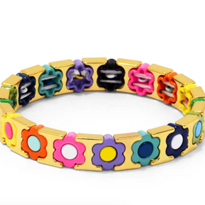 Flower Enamel Bracelet - Multi Color