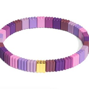 Ribbed Enamel Bracelet - Purple