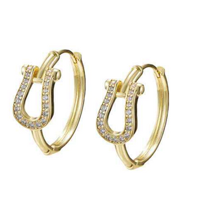 Pave Horsebit Hoops