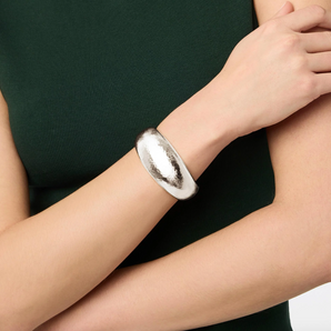 Catalina Statement Hinge Bangle in Silver