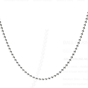 3mm Ball Chain 16" Silver