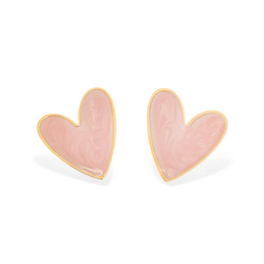 WR Heart Earrings in Pink
