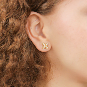 Water Resistant Crystal Flower Earring