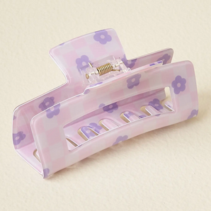 Claw Clip in Check Purple