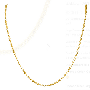 5mm 18" Gold Ball Chain