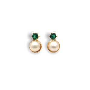 Mia Pearl Stud in Emerald
