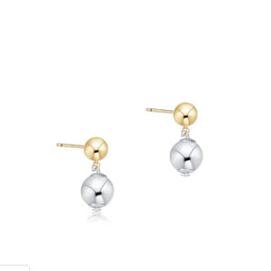 8mm Ball Drop Stud in Mixed Metal