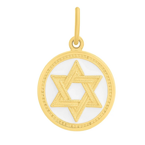 19mm Star of David in Gold/Alpine White