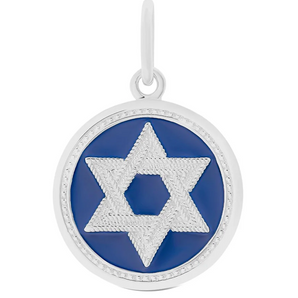 19mm Star of David in Silver/Royal Blue