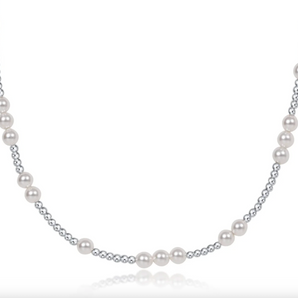 17" Choker Hope Unwritten 4mm Sterling Silver Pearl