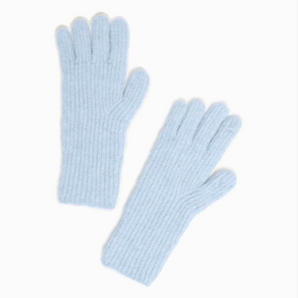 Knit Fingerhole Glove in Baby Blue