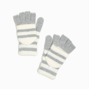 Fingerless Flip Mittens in Grey