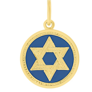 19mm Star of David in Gold/Royal Blue