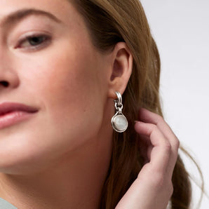 Solara Hoop & Charm Earring in Montana Blue