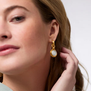Solara Hoop & Charm Earring in Clear Crystal