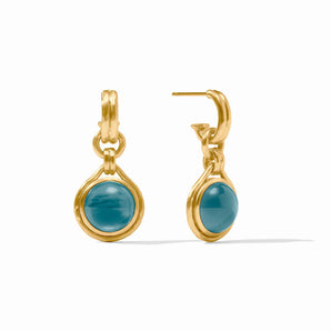 Solara Hoop & Charm Earring in Montana Blue