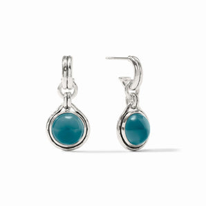 Solara Hoop & Charm Earring in Montana Blue