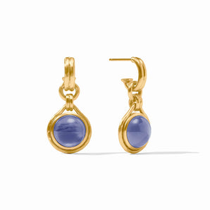 Solara Hoop & Charm Earring in Tanzanite Blue