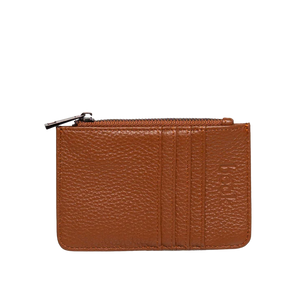 Leather Card / Coin Wallet in Saddle Brown