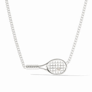 Tennis Racquet Delicate Necklace in Cubic Zirconia