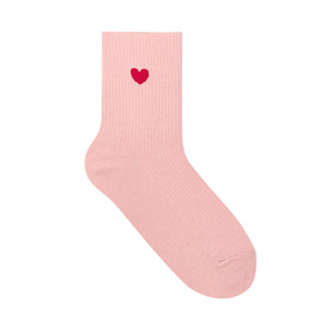 Crew Heart Socks in Pink