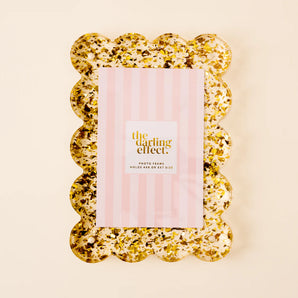Scalloped Acrylic Frame in Confetti Gold