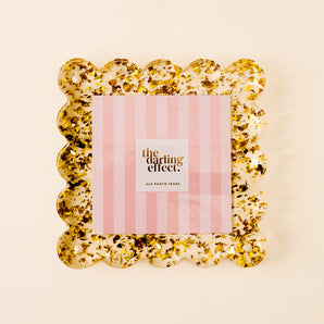 Scalloped Acrylic Frame in Confetti Gold