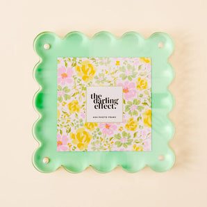 Scalloped Acrylic Frame in Green