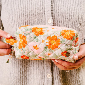 Essentials Quilted Cosmetic Pouch in Bouquet Beauty Purple