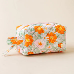 Essentials Quilted Cosmetic Pouch in Bouquet Beauty Sage