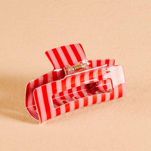 Claw Clip in Peppermint Stripes