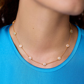 Windsor Delicate Station Necklace in Pave Cz