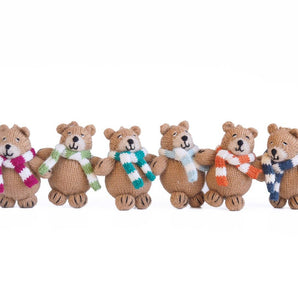 Bear Standing with Scarf Ornaments