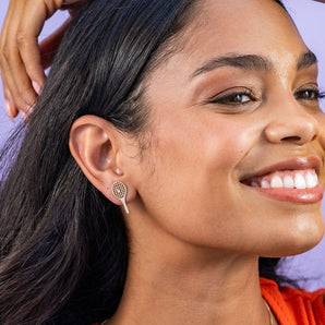 Alice Tennis Racket Post Earrings
