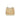 Raffia/Leather Bucket Bag in Beige