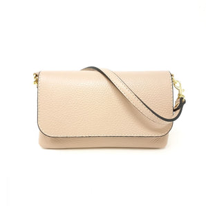 Small Leather Crossbody in Nude