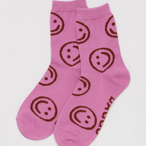 Crew Sock in Extra Pink Happy