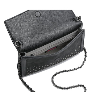 Beth Clutch in Black Suede