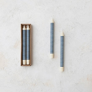 Striped Taper Candles Set/2