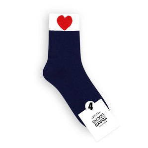 Fluffy Heart Ribbed Crew Sock